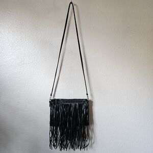 Black Fringe Crossbody Bag